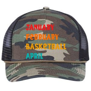 January February Basketball April Funny Basketball Season Retro Rope Trucker Hat Cap