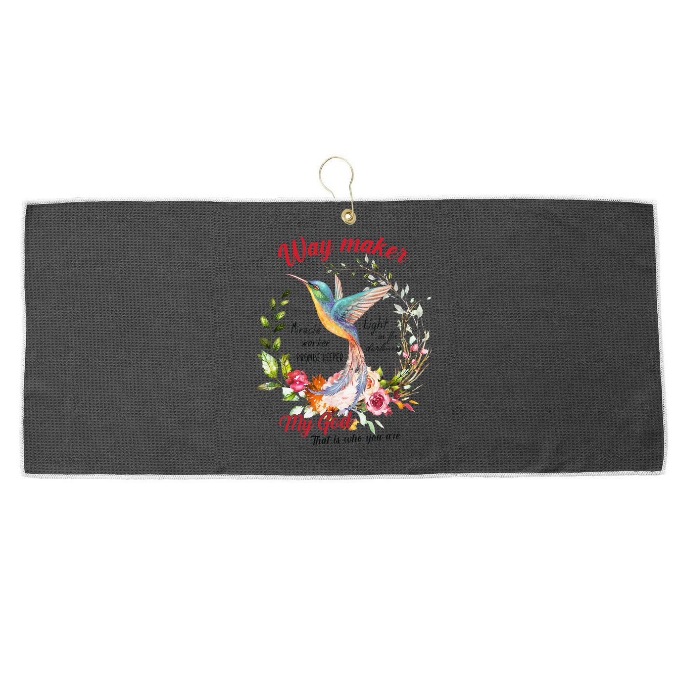 Jesus Flower Butterfly Hummingbird Faith Christian God Large Microfiber Waffle Golf Towel