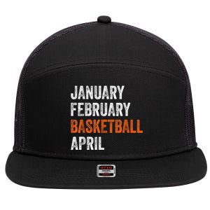 January February Basketball April Madness College 7 Panel Mesh Trucker Snapback Hat