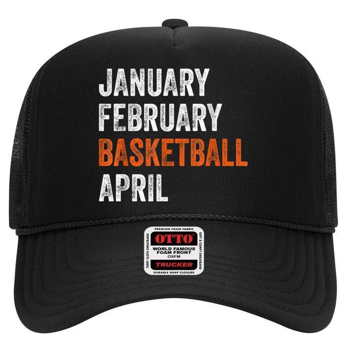 January February Basketball April Madness College High Crown Mesh Back Trucker Hat