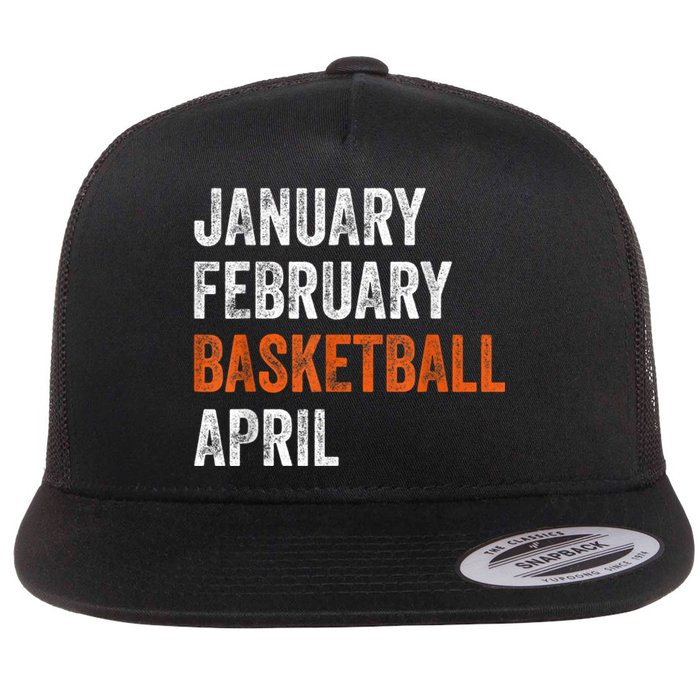 January February Basketball April Madness College Flat Bill Trucker Hat