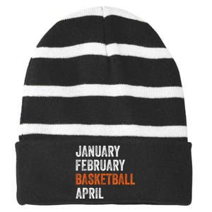 January February Basketball April Madness College Striped Beanie with Solid Band