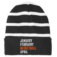 January February Basketball April Madness College Striped Beanie with Solid Band