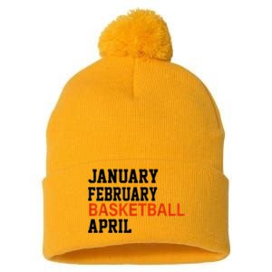 January February Basketball April Madness College Pom Pom 12in Knit Beanie