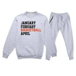 January February Basketball April Madness College Premium Crewneck Sweatsuit Set