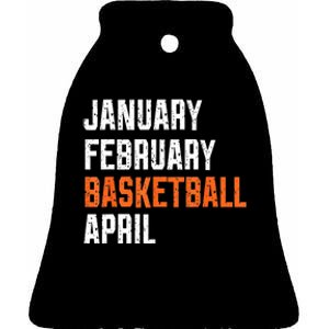 January February Basketball April Ceramic Bell Ornament