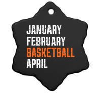 January February Basketball April Ceramic Star Ornament