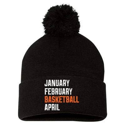 January February Basketball April Pom Pom 12in Knit Beanie