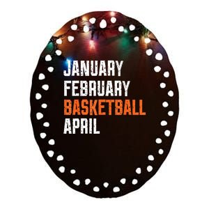 January February Basketball April Ceramic Oval Ornament