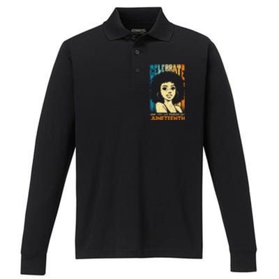 Juneteenth Freedom Breaking Every Chain Since 1865 Performance Long Sleeve Polo