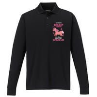 Just Fightin Breast Cancer And Fartin Sparkles Unicorn Funny Performance Long Sleeve Polo