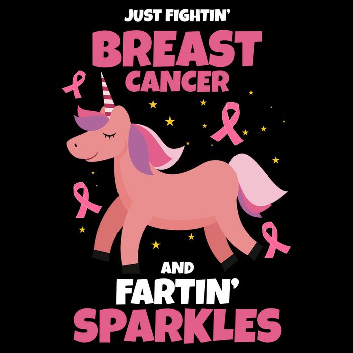 Just Fightin Breast Cancer And Fartin Sparkles Unicorn Funny Drawstring Bag