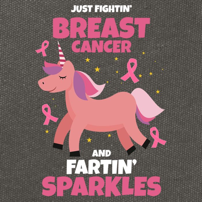 Just Fightin Breast Cancer And Fartin Sparkles Unicorn Funny Cotton Canvas Backpack