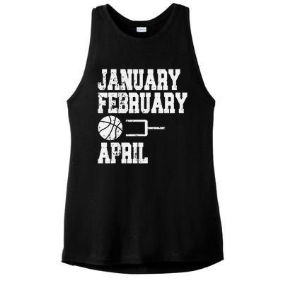 January February Basketball April - Funny Basketball Team Ladies PosiCharge Tri-Blend Wicking Tank