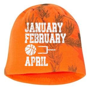 January February Basketball April - Funny Basketball Team Kati - Camo Knit Beanie