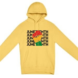 Juneteenth Fist Black Pride Premium Pullover Hoodie