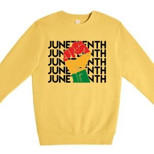 Juneteenth Fist Black Pride Premium Crewneck Sweatshirt