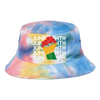 Juneteenth Fist Black Pride Tie Dye Newport Bucket Hat