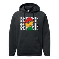 Juneteenth Fist Black Pride Performance Fleece Hoodie