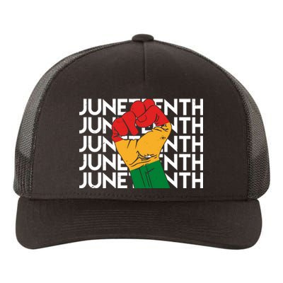 Juneteenth Fist Black Pride Yupoong Adult 5-Panel Trucker Hat