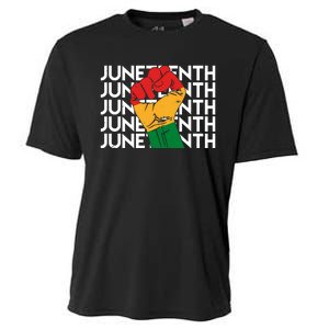 Juneteenth Fist Black Pride Cooling Performance Crew T-Shirt