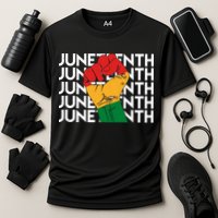 Juneteenth Fist Black Pride Cooling Performance Crew T-Shirt