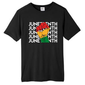 Juneteenth Fist Black Pride Tall Fusion ChromaSoft Performance T-Shirt