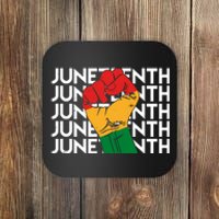 Juneteenth Fist Black Pride Coaster