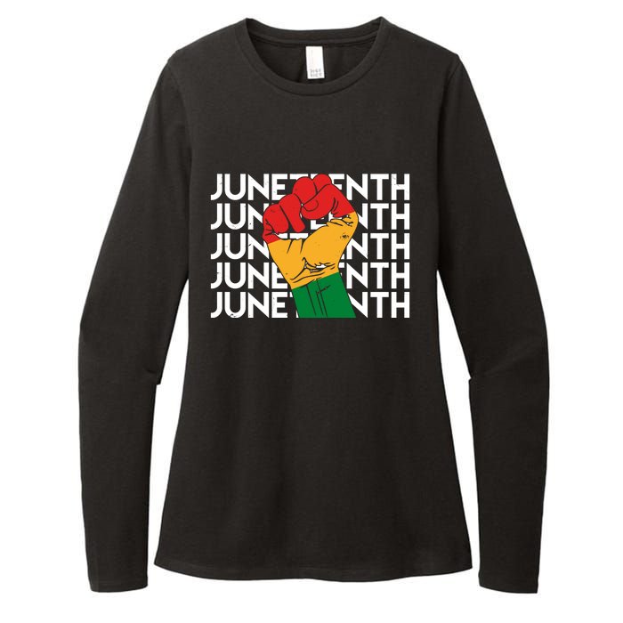 Juneteenth Fist Black Pride Womens CVC Long Sleeve Shirt