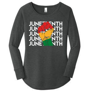 Juneteenth Fist Black Pride Women's Perfect Tri Tunic Long Sleeve Shirt