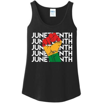 Juneteenth Fist Black Pride Ladies Essential Tank