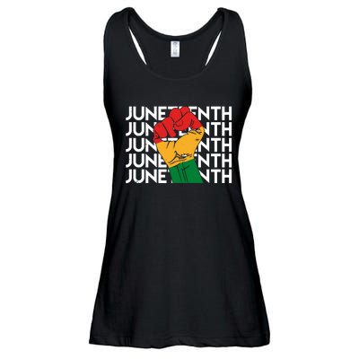 Juneteenth Fist Black Pride Ladies Essential Flowy Tank