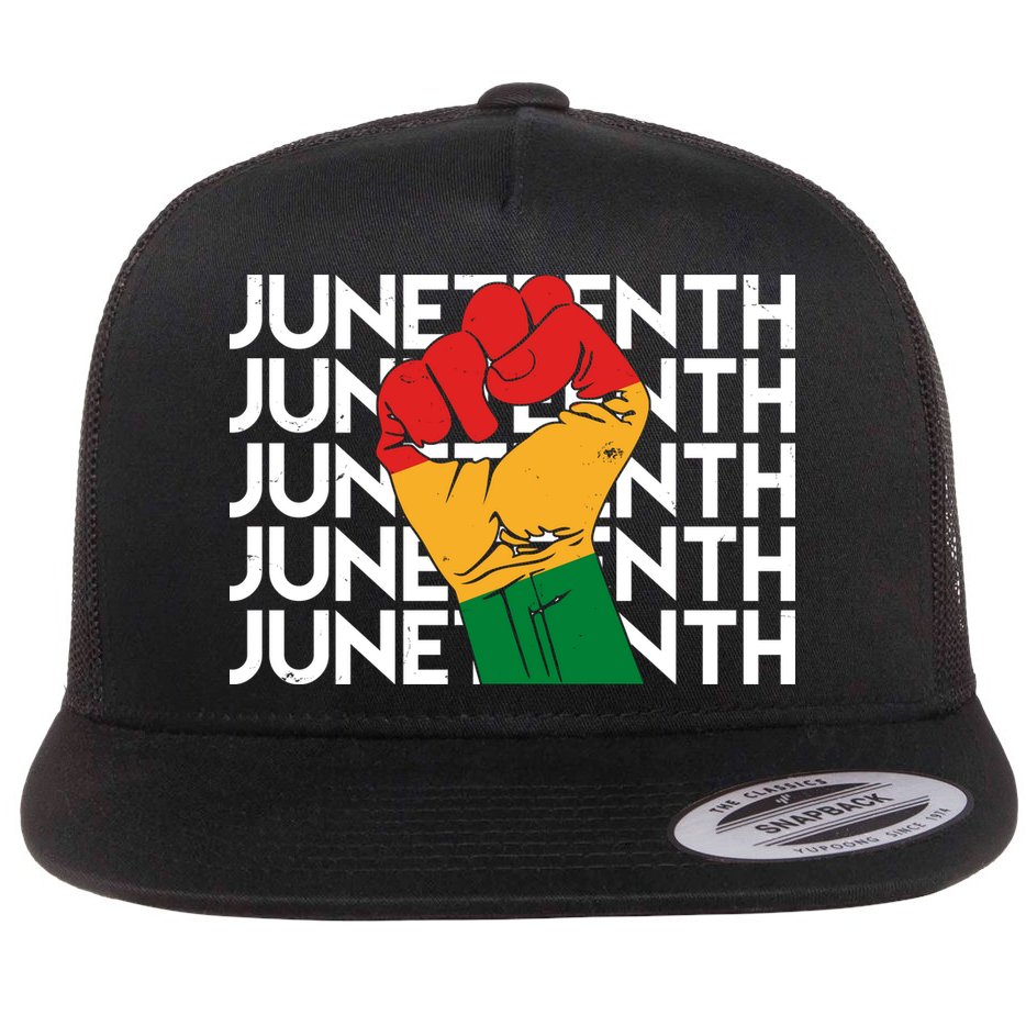 Juneteenth Fist Black Pride Flat Bill Trucker Hat