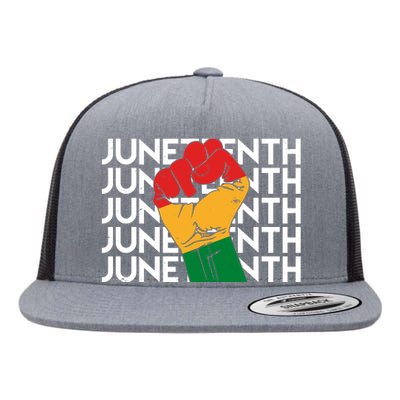 Juneteenth Fist Black Pride Flat Bill Trucker Hat