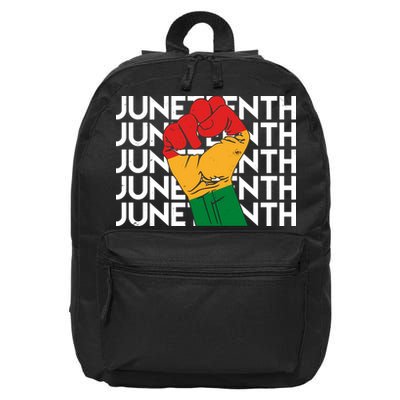 Juneteenth Fist Black Pride 16 in Basic Backpack