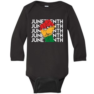 Juneteenth Fist Black Pride Baby Long Sleeve Bodysuit