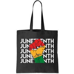 Juneteenth Fist Black Pride Tote Bag