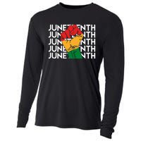 Juneteenth Fist Black Pride Cooling Performance Long Sleeve Crew