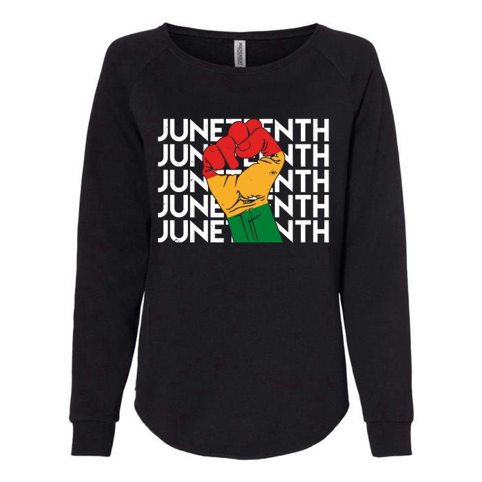 Juneteenth Fist Black Pride Womens California Wash Sweatshirt