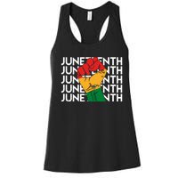 Juneteenth Fist Black Pride Women's Racerback Tank