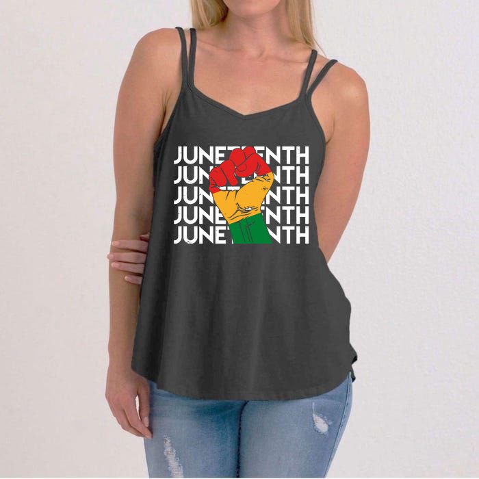 Juneteenth Fist Black Pride Women's Strappy Tank