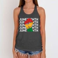 Juneteenth Fist Black Pride Women's Knotted Racerback Tank