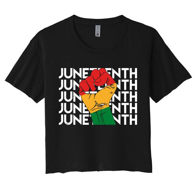 Juneteenth Fist Black Pride Crop Top