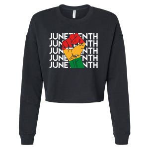 Juneteenth Fist Black Pride Cropped Pullover Crew