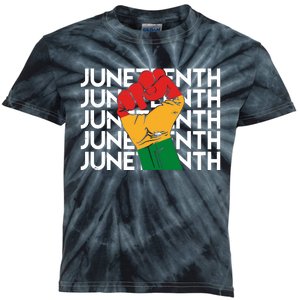 Juneteenth Fist Black Pride Kids Tie-Dye T-Shirt