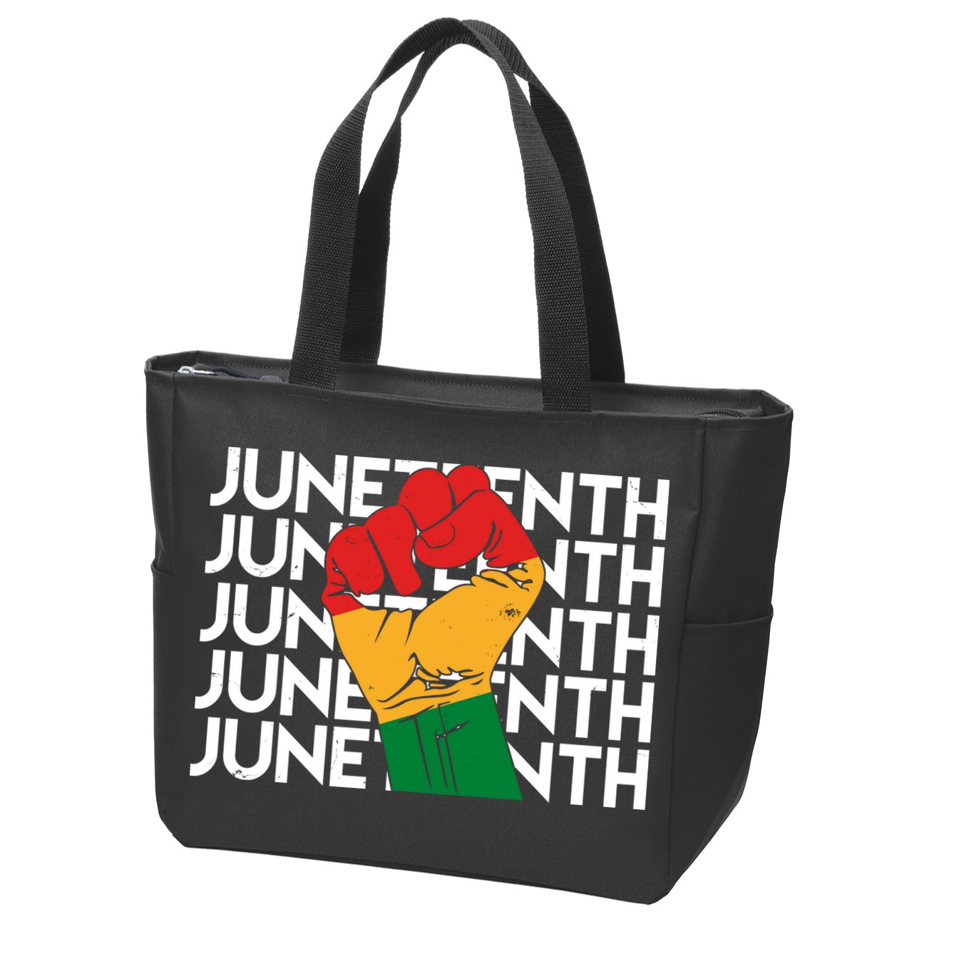 Juneteenth Fist Black Pride Zip Tote Bag