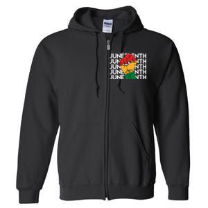 Juneteenth Fist Black Pride Full Zip Hoodie