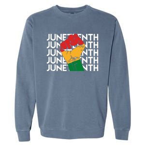 Juneteenth Fist Black Pride Garment-Dyed Sweatshirt