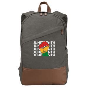 Juneteenth Fist Black Pride Cotton Canvas Backpack