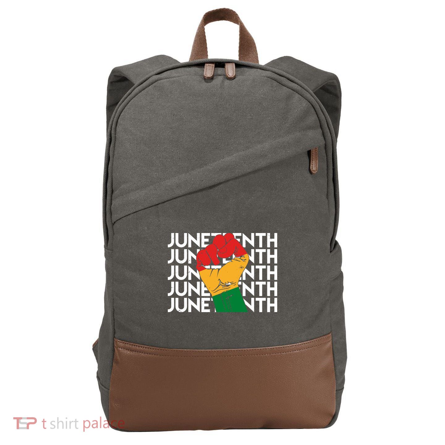 Juneteenth Fist Black Pride Cotton Canvas Backpack